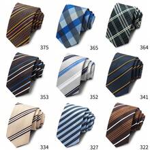 AlanKing 1pc Striped Necktie, Suitable For Business, Formal Events, And Daily Suit Wear - Color Mixing - View 1