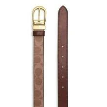 COACH Classic Solid Color Design Coated Canvas 25MM Pin Buckle Reversible Wearable And Adjustable Couple Belt Casual Business Leather Belt Adjustable Cowhide Leather Belt Men's Couple Belt Birthday Gift Christmas Gift Girlfriend Gift - Brown - View 5