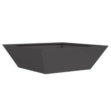 Vaso de jardim em formato de tigela vidaXL, preto, 50 x 50 x 15 cm, aço - Castanho - Ver 2