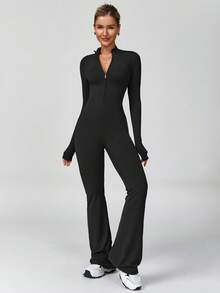 MASKERT Women's Sportswear, Yoga Clothes, Jumpsuit, Pants, Running Exercise, Fitness Clothes, Jumpsuit, Fitness Clothes, High Stretch Yoga Clothes, Home Leisure, Comfortable, Skin Friendly - 黑色 - 查看 5