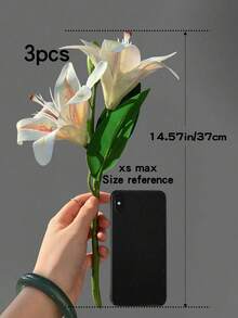 5pcs/3pcs/2pcs/1pc (Pink/Beige/Blue/Green) 37cm/14.57inch Artificial Lily Flowers, Long Stem Artificial Stargazer Lilies With Full Bloom Lily & Tiger Bouquets For Home, Hotel, Wedding Decoration, Bridal Backdrop, Bouquets, Corsages, Wedding Arch, Party Decor - Multicolor - View 32