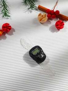 Digital Finger Counter With Rhinestones, Electronic Digital Display, Manual Click Counter, Handheld Counting Counter For Knitting, Golf, Fishing, School Sports Events, Festival Gift - Multicolor - View 9