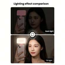 LED Fill Light Selfie Light, 1pc Portable Selfie Light, Clip-On Fill Light, Phone Selfie Lamp, For Mobile Phanes And Computers, Makeup, Zoom Conference, Live Streaming, Vlog, Perfect Selfies And Video Calls 250mAh Suitable For Selfies And Live Streaming, Photography, Portable Light Selfies Live Streaming Photography Portable Light Phone Light
