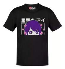 Oshi No Ko Anime T-Shirt Ai Hoshino White Rectangle Pink Stars - màu đen - Xem 7