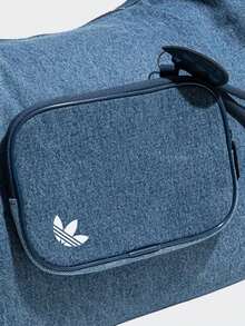 Adidas 阿迪达斯 ALWAYS ORIGINAL 单肩包，牛仔布风格，大容量云朵包，运动包，阿迪达斯 Originals 三条纹标志吊坠，棉质云朵单肩手提包，男女通用，蓝色 - 寶藍色 - 查看 2