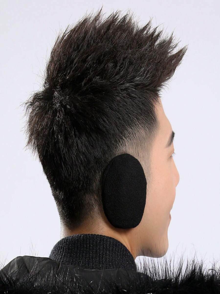 Black Bandless Earmuffs For Men & Women, Invisible Fleece Clip-On Ear Warmers, No Headband Design, Windproof Cold Protection For Running, Commuting, Winter Outdoor Activities - Multicolor - View 1