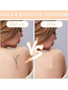 5pcs Tattoo Cover Sticker Waterproof, Sweat Resistant Cover Sticker Waterproof Tattoo Scar Birthmark, Ultra-Thin Invisible Skin Color Concealer Sticker - Coral Orange - View 5