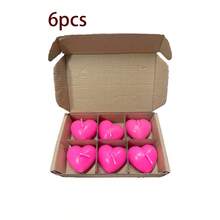 6pcs Heart-Shaped Candle Set, Tea Lights, Atmosphere Candles, Handmade, Soy Wax And Palm Wax, Romantic Decor, Wedding Supplies, Home Decor, Creative Heart-Shaped Candles, Birthday Confession, Proposal, Love Candles, Valentine's Day Candles