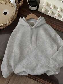 耶穌愛你 聖經經文主題信仰圖案印花，女式連帽衫衛衣，秋冬裝厚實面料保暖抓絨襯裡，棉質女士上衣，落肩hoodie Curve oversize運動衫，百搭，氛圍感/復古風/高街風/英倫風/學院風，適合寒冷天氣服裝長袖上衣，trip hoo，itaaderly shooater，itaaderly 灰色invierno，sudadera，ropa invierno de mujer，vestiti，winter，polar mujer，forro polar，capucha， - 花灰 - 查看 2