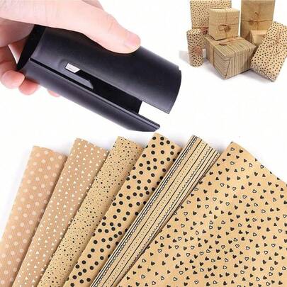 1 st. rullskärare för omslagspapper, glidande presentpappersskärare, bärbar julklappspappersskärare, rullskärare för presentpapper för födelsedagsförpackningar, lämplig för festivalförpackningar, födelsedagsfester, hem eller kommersiella platser, hållbart material, praktisk design, glansig yta