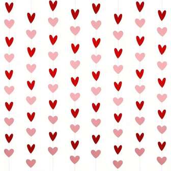 80pcs Heart-Shaped Hanging Ornaments, Red & Pink - Valentine's Day Decor, Hanging Hearts, Valentine's Banner, Valentine's Ornaments, Wedding Decor, Chinese New Year Decor, Large Heart-Shaped Valentine's Decoration, No DIY Required, Party Decor, Romantic Theme Decor, Lightweight Material, Easy To Hang, Gift For Her, Holiday Shopping