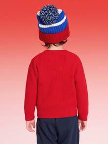 Balabala 男童针织毛衣，新款中国风春季套头衫 - 紅色 - 查看 5