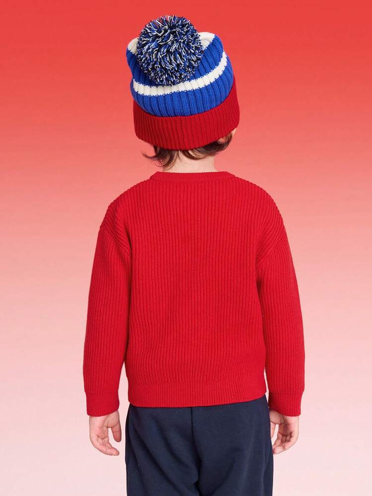 Balabala 男童针织毛衣，新款中国风春季套头衫 - 紅色 - 查看 5