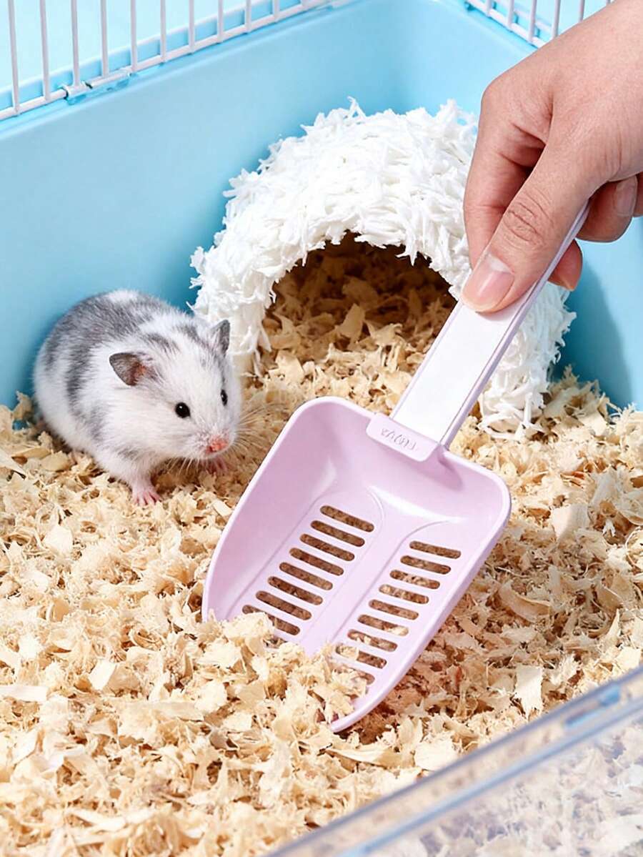 1pc Hamster Sand & Trash Sieve Shovel - Plastic Small Pet Cleaning Tool, Ideal Pee Sand Shovel For Hamsters, Mice And Dormouse