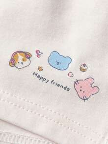 mini bala 5pcs Girls' Cotton Underwear - Soft, Breathable, Cute Printed - Pink - View 5