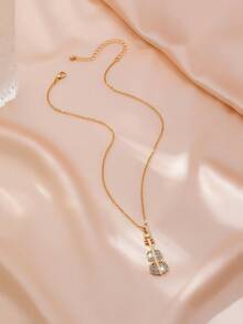 1pc Music Note Shaped Fashionable Casual Versatile Pendant Necklace, Suitable For Music Festivals And Parties - Violin - View 12