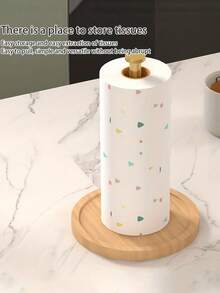 1个厨房纸巾架，台面纸巾分配器，不锈钢纸巾架带加重底座，重型台面收纳整理架，节省空间纸巾架，厨房卷纸架，壁挂式收纳架，现代厨房配件，耐用厨房用品，壁挂式分配器，厨房收纳配件 - 彩色 - 查看 4