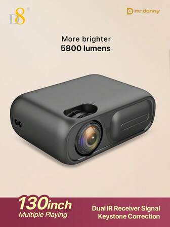  D8 女性专属 4K 家庭影院投影机 - 高性能，适用于电影和游戏，5800 流明亮度，白天和夜晚均可清晰观看，DLP 单芯片设计，呈现清晰生动的视觉效果（电影场景/游戏画面无模糊）