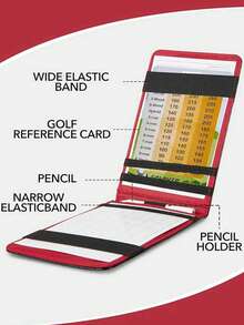 便携式高尔夫记分卡夹，鳄鱼纹皮革记分簿，男女通用，锦标赛比赛结果记分卡，比赛专用记分簿，适用于足球、篮球、乒乓球和高尔夫比赛，完美礼品之选，高尔夫礼品，男士高尔夫球必备高尔夫配件，运动配件 - 彩色 - 查看 7