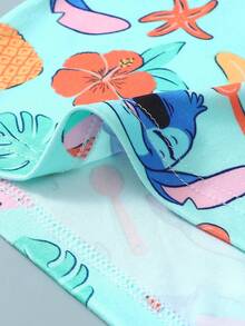 Disney 1件卡通印花男士内裤 - 柔软舒适，字母图案松紧腰带，休闲男士内裤 - 彩色 - 查看 2