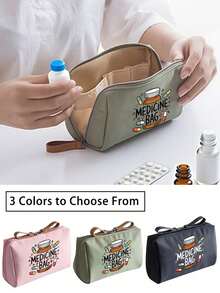 Portable Pill Pouch, Compact Travel Medicine Bag, Convenient Daily/Outdoor/Travel Medication Organizer, Essential For Health-Conscious Frequent Travelers, Must-Have Medical Accessory, Multi-Functional Fabric Small Pill Bag, Portable First Aid Kit, Outdoor Travel Medicine Pouch, Dormitory Emergency Medicine Storage Bag (Multiple Colors Available) - Multicolor - View 3