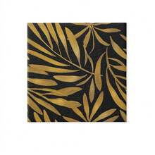 PAW - 50 Pieces Airlaid Paper Linen-Feel Napkins 16inch X 16inch, Disposable Cloth-Like Napkins With Golden Leaves Design, Dinner Napkins For Kitchen, Party, Wedding, Barbecue, Picnic,DinnerNapkins,GoldenLeaves - 金葉 - 查看 4