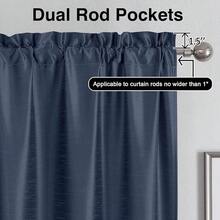 Chyhomenyc Uptown Navy Blue Faux Silk Curtains 96 Inch Length 2 Panels For Bedroom, Shiny Luxury Room Darkening Slub Textured Soft Fabric Rod Pocket Window Drapes, Each 40x96 Inches, 8 FT,NavyBlue40inchWx96inchLPackof2 - 海軍藍40吋寬x96吋長2個裝 - 查看 6
