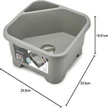 Joseph Joseph Duo Square Wash Dish Basin For Kitchen And RV Basin With Cutlery, Sponges And Brushes Compartment, Grey - ColorA - 查看 5
