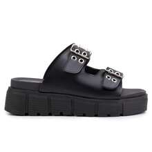 Women's Platform Sandal With Tractor Sole, Urban Fashion, Casual, Lightweight, Extreme Comfort, Summer - 黑色 - 查看 5