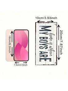 1pc Charming "Home Is Where My Son Is" Wooden Hanging Plaque, Home Wall Art Sign, Wooden Sign, Door Decor, Wall, Home, Room, Farmhouse Decor, Housewarming Gift, Easy Wall Mounting Birthday Gifts Graduation - White - View 7