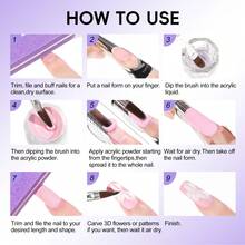 PEACECOLOR Acrylic Nail Kit For Beginners With Mini Lamp And Drill Glitter Powder 3 Gel Colors Base Top Coat Complete DIY Nail Art Starter Set For Extensions French Nails Gift For Women - 02多色 - 查看 10