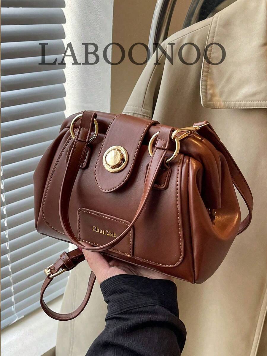 時尚大容量女士手提包 - 棕色 - 查看 1