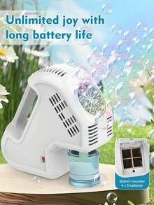 Kids Lightweight Handheld Automatic Bubble Machine, Large Capacity, One-Button Electric Bubble Blower With Lighting, Bubble Toy Gift For Boys And Girls (Batteries And Bubble Solution Not Included)