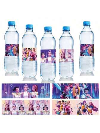 10 Pcs Happy Birthday Witch Squad Theme Cartoon Children's Party Supplies Water Bottle Stickers, Birthday Party Decor Tableware Banner Decorations Cake Topper Balloon Girl Kid Korean Kpop Anime Party Supplie Set,Christmas Stocking Fillers,Christmas Gifts,Christmas,Christmas Decorations