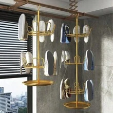 360 Degree Rotating Shoe Rack With Drip Tray And Removable Drip Catcher, Multi-Tier Shoe Organizer For Home, Apartment, Balcony, Entryway And Closet, Space-Saving Vertical Floor Standing Storage Tower With Hanging Hooks For Slippers, Heels, Sneakers, Sandals, Bootie, Indoor Outdoor Use, Narrow Corner Friendly Design, Easy Assembly And Adjustable Shelf Heights, Neat Hold And Quick Access, Modern Minimalist Look