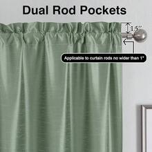 Uptown Faux Silk Light Sage Green Curtains 63 Inch Length 2 Panels Set For Bedroom, Light Filtering Shiny Soft Fabric Rod Pocket Window Drapes For Living Room, 40Wx63L Inches, 2 Panels,Green40inchWx63inchLPackof2 - 綠色40吋寬x63吋長2個裝 - View 4