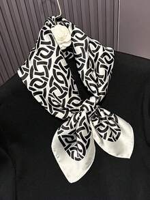 1pc Women's Casual Chain Print Bandana Scarf/Headband - Multicolor - View 8