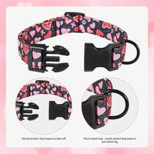 1pc Adjustable Heart-Shaped Dog Collar - Soft & Comfortable Polyester, With Quick Release Buckle, Suitable For Small To Large Breeds - Great For Daily Wear And Photo Shoots - Black - View 4