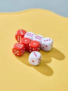 5 viên xúc xắc in hình trái tim, điểm trái tim, đạo cụ trò chơi, xúc xắc mạt chược, trò chơi để bàn, thích hợp cho hộp đêm, quán bar, uống rượu, đạo cụ tiệc tùng, đạo cụ xúc xắc. - Nhiều màu - Xem 3