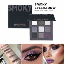 beauty glazed 9-Color Eyeshadow Palette, High Pigmentation, Matte, Shimmer, Natural Smokey, Glitter, Cream & Powder Textures, Waterproof Makeup Palette - #N - 查看 10