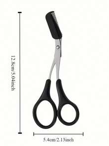 女士化妆眉毛修剪器带梳子不锈钢迷你造型套装安全化妆剪刀防刮眉毛修剪器家用办公浴室学校 - 彩色 - 查看 11