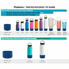 SLAWFlaskars Protective Silicone Boot For 12oz - 40 Oz Hydroflask Water Bottles Anti-Slip Bottom Stanley Sleeve Cover Bumper Cobalt Fits Hydroflask 32 And 40 OZ - 鈷 - 查看 3