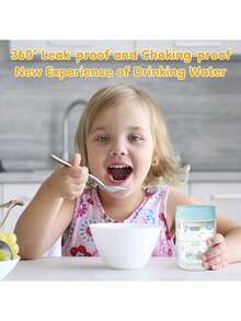 1pc 280ml Silicone Straw Cup, Durable And Easy To Clean, Suitable For School And Children - Multicolor - View 5