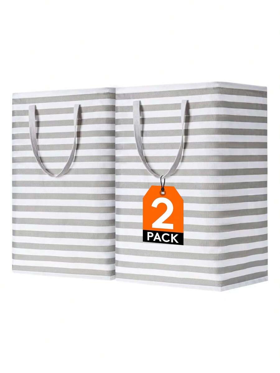 2 Cesto De Ropa Plegable Para Ropa Sucia 75l Gran Capacidad - lima blanca - Ver 1