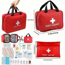 Small/Large Portable First Aid Kits, Including Professional Scissors And Tweezers, Are Designed For Camping, Hiking, Hunting, And Various Outdoor Activities, And Are Equipped With Essential First Aid Supplies Such As Bandages And Gauze. - 紅色 - 查看 1