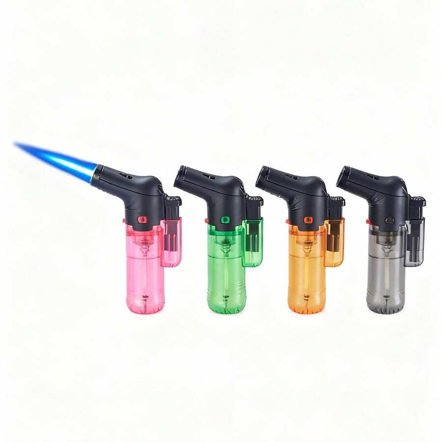 10 encendedores de soplete Rellenable, uso fácil y práctico para cocinar, hornear, hacer manualidades, acampar y hacer barbacoas. - Multicolor - Ver 1