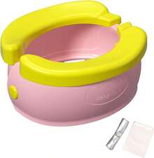 Bacinica para Niños, Asiento Entrenador Baño para Niños, con 3 Rollos de Bolsas de Basura y 1 Bolsa de Almacenamiento. Inodoro de Entrenamiento Plegable de Viaje, Adecuado para Viajar, Acampar, Etc(Rosa) - Rosa - Ver 10