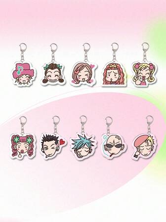 1 pieza Llavero/colgante de mochila/accesorio de bolso/accesorio de mochila escolar/colgante de bolso con diseño de personaje de dibujos animados NANA de cabeza grande y estilo lindo de acrílico