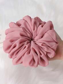 1件纯色雪纺穆斯林头巾衬里发圈，适用于阿巴雅长袍 - 黑色 - 查看 12