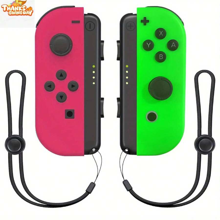 Upgraded Switch Controllers Replacement For Switch/OLED/Lite, Switch Controller For Switch Controller,Switch Controllers Support/Screenshot/Wake-Up/Motion Control/Dual Vibration.Essential For Gamers, A Great Christmas Gift - Rope Red Green - View 1
